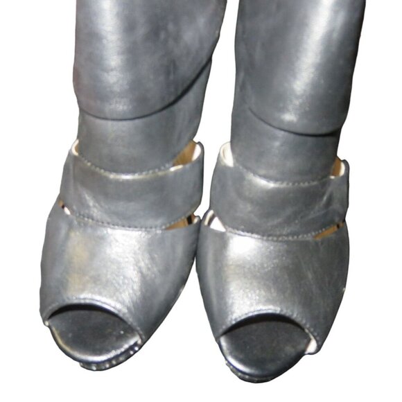 Calvin Klein Patrish Brand New!! Black Italian Leather Caged Heels Pumps sz 7.5 - Picture 3 of 13